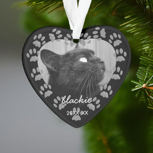 Für immer in unserer Herz-Paw Print Memorial Ornam Ornament