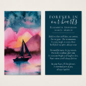 Für immer in unserer Herz Sailboat Beerdigungskart (Vorne & Hinten)