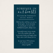 Für immer in unserer Herz Sailboat Beerdigungskart (Rückseite)