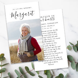 Für immer in unserer Herz-Script-Beerdigungskarte