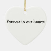 Für immer in unserer Herz-Verzierung Keramikornament (Hinten)