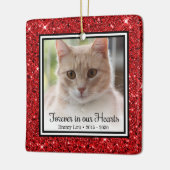 Für immer in unserer Herzkatze Keramikornament (Links)