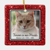 Für immer in unserer Herzkatze Keramikornament (Vorderseite)