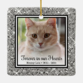 Für immer in unserer Herzkatze Keramikornament (Rückseite)