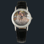 Für immer ist mein immer modernes Hochzeitsskript  Armbanduhr<br><div class="desc">Moderne schicke Foto-Uhr mit handgeschriebenem Drehbuch und modernem Typografie-Lesen: " Forever be my immer "neben Ihren individuellen Namen und Hochzeitstag. Personalisieren Sie mit Ihrem bevorzugten Foto und Informationen. Gutes Geschenk für Neuvermählte oder Valentinstag!</div>