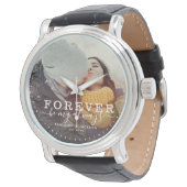 Für immer ist meine immer Liebe Hochzeitsskript Fo Armbanduhr (Schrägansicht)