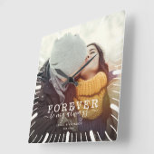 Für immer ist meine immer Liebe Hochzeitsskript Fo Quadratische Wanduhr (Winkel)