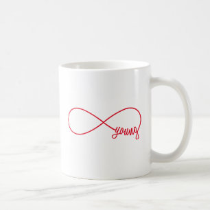 für immer junges, rotes Unendlichkeitszeichen Kaffeetasse