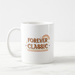 Für immer Klassiker – Minimale Retro-Typografie iM Kaffeetasse