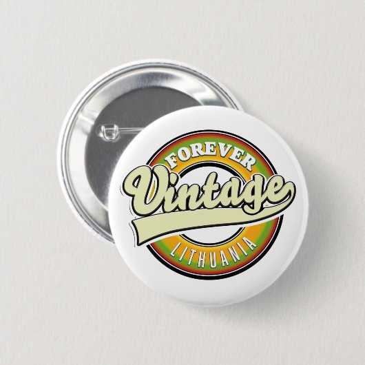 Für immer Litauen Vintages Logo. Button (Vorne & Hinten)