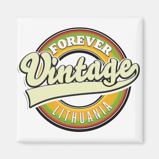 Für immer Litauen Vintages Logo. Magnet (Vorne)