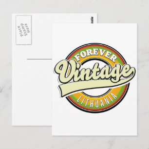 Für immer Litauen Vintages Logo. Postkarte