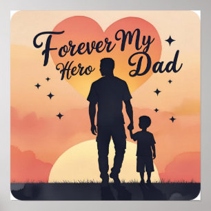 Für immer mein Held Vater Digital Poster Print