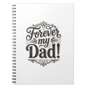 Für immer mein Papa Vintage-Lettering-Shirt-Design Notizblock