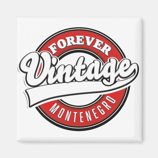 Für immer Montenegro Vintages Logo Magnet (Vorne)