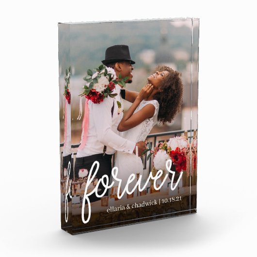 Für immer | Personalisierte Hochzeit oder Jahresta Fotoblock (Links)