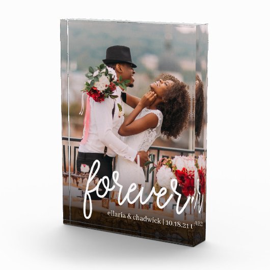 Für immer | Personalisierte Hochzeit oder Jahresta Fotoblock (Rechts)
