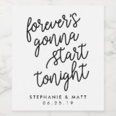 Für immer | Personalisierte Weine-Etiketten für Ho Weinetikett (Einzelnes Label)