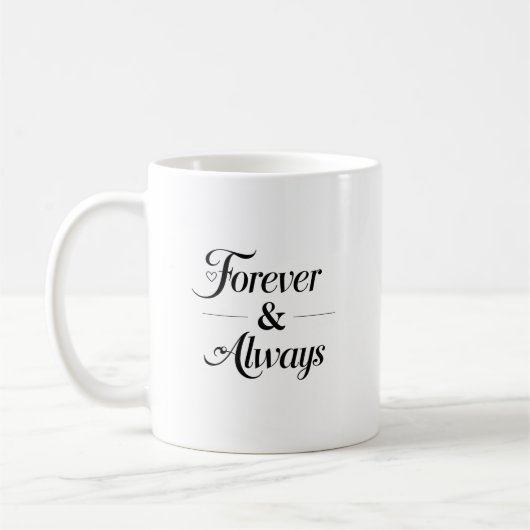 Für immer & Romantisches Minimalistisches Geschenk Kaffeetasse (Links)