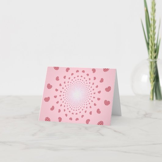 Für immer rosa Herzen Notizkarte Karte (Vorderseite)