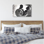Für immer: Schwarz & Weiß Kiss Kunst Leinwanddruck (Insitu (Schlafzimmer))