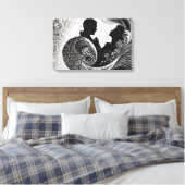 Für immer: Schwarz & Weiß Kiss Kunst Leinwanddruck (Insitu (Schlafzimmer))