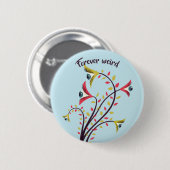 Für immer seltsame, farbenfrohe Blume Button (Vorne & Hinten)