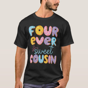 Für immer süßer Cousin 4. Geburtstag Kinder Donut T-Shirt