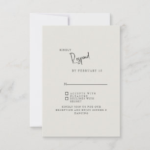 Für immer treue Creme einfache Hochzeit RSVP-Karte RSVP Karte