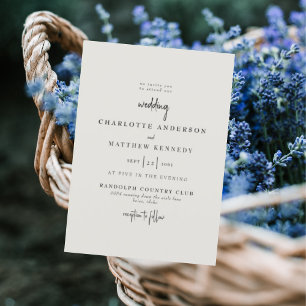 Für immer treue Creme Keine Eltern Hochzeit II Einladung