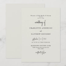 Für immer treue cremefarbene Hochzeit II Einladung