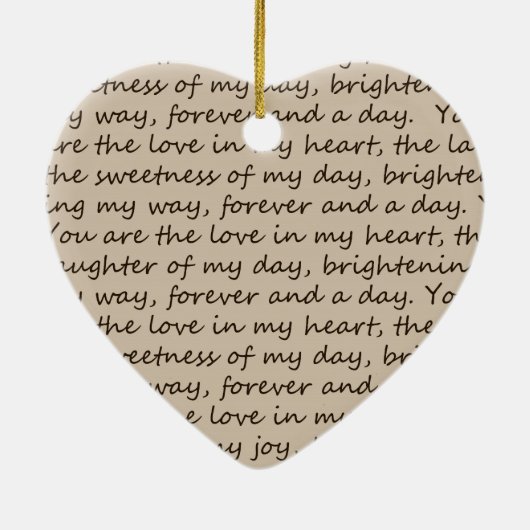 Für immer und ein Tagesgedicht Keramik Ornament (Hinten)