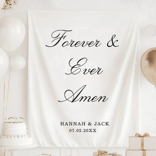 Für immer und ewig Amen Hochzeits-Engagement-Party Wandteppich
