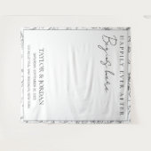 Für immer und ewig beginnt hier Florale Hochzeit Wandteppich (Vorderseite (Horizontal))