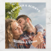 Für immer und immer benutzerdefiniertes Foto und N Weinetikett (Einzelnes Label)