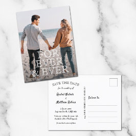 Für immer und immer eine weiße Texthochzeit speich Ankündigungspostkarte