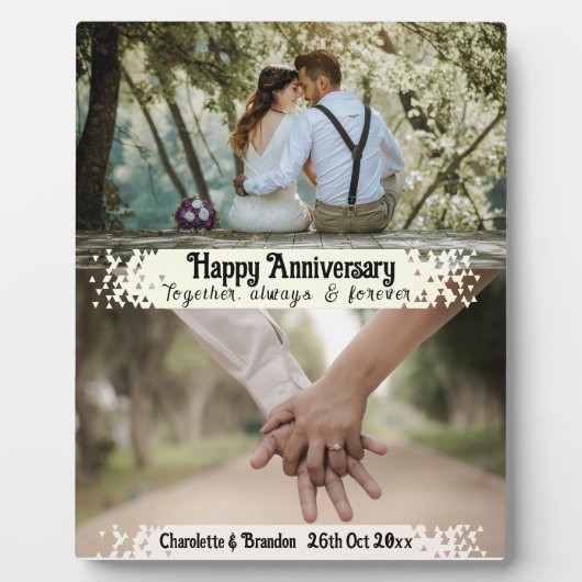 Für immer und immer: Happy Anniversary individuell Fotoplatte (Vorderseite)