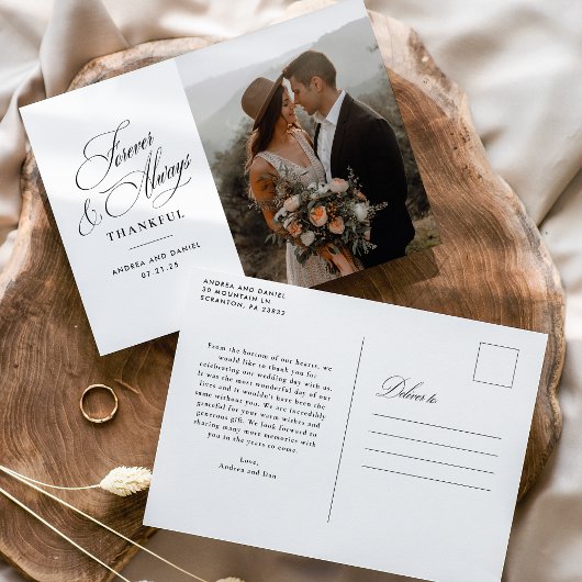 Für immer und immer Hochzeit Danke Postkarte