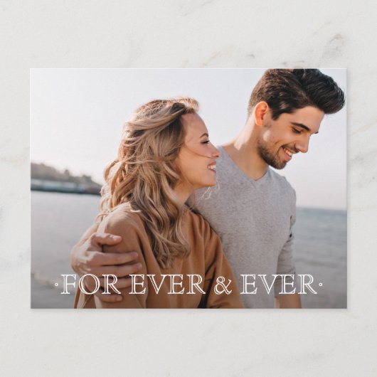 Für immer und immer Hochzeit das Datum speichern Ankündigungspostkarte (Vorderseite)