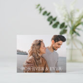 Für immer und immer Hochzeit das Datum speichern Ankündigungspostkarte (Stehend Vorderseite)