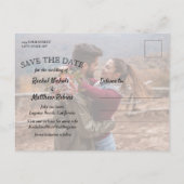 Für immer und immer Hochzeit das Datum speichern Ankündigungspostkarte (Rückseite)