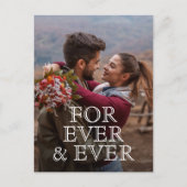 Für immer und immer Hochzeit das Datum speichern Ankündigungspostkarte (Vorderseite)