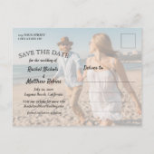 Für immer und immer Hochzeit das Datum speichern Ankündigungspostkarte (Rückseite)