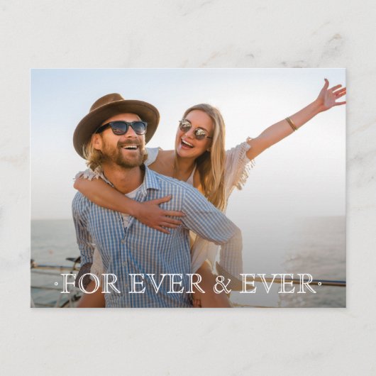 Für immer und immer Hochzeit das Datum speichern Ankündigungspostkarte (Vorderseite)