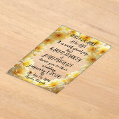 Für immer und immer Hochzeit mit gelben Blumen Acryleinladungen (Ablage )