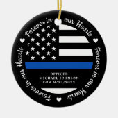 Für immer unser Hearts Thin Blue Line Polizei Gede Keramik Ornament (Vorne)