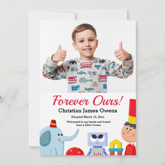 Für immer unsere Adoption Foto Ankündigung (Vorderseite)