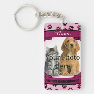Für immer vergessen - Rosa Paw Prints Pet Loss Schlüsselanhänger