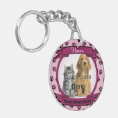 Für immer vergessen - Rosa Paw Prints Pet Loss Schlüsselanhänger (Vorderseite links)