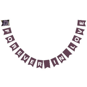 Für immer verliebt Aubergine Hochzeit Wimpelkette